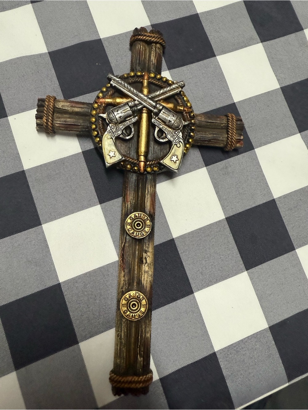 Western Cross Wall Decor with Crossed Revolvers